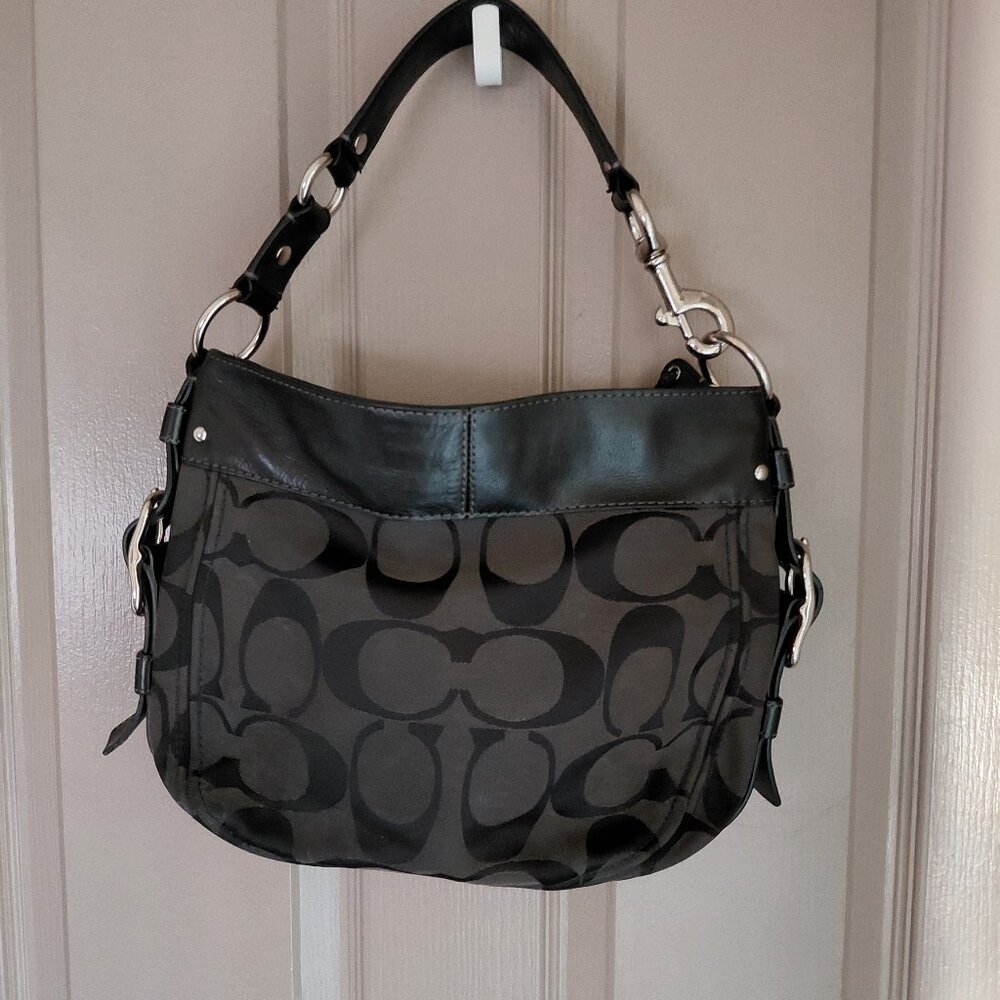 Coach Black and Gray Shoulder Bag
